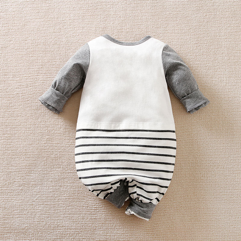 Grey Elephant and yellow sparrow Baby Romper