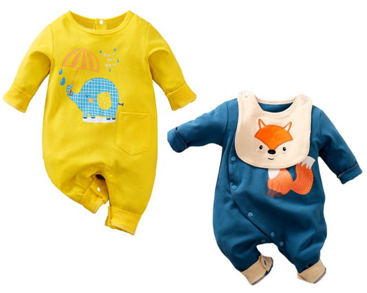 Baby Romper Gift Set Baby Jumbo and Baby Fox Romper -2